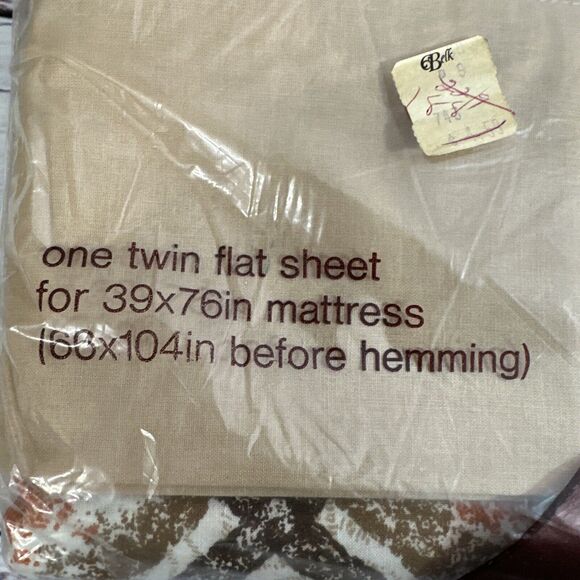 Vintage Dimensions by Statepride One Twin Flat Sheet Orange Brown No Iron 39x76 - Picture 5 of 5
